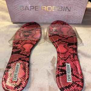 Snake Print Slip On Sandals